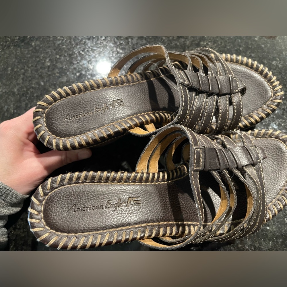 American Eagle Wedge Sandals, Size 6.5 - Picture 3 of 11